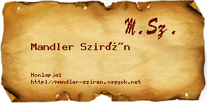 Mandler Szirén névjegykártya